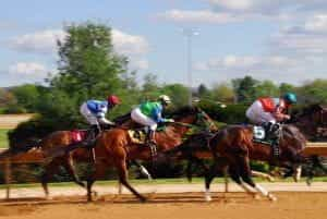 A stock image of some horses racing.