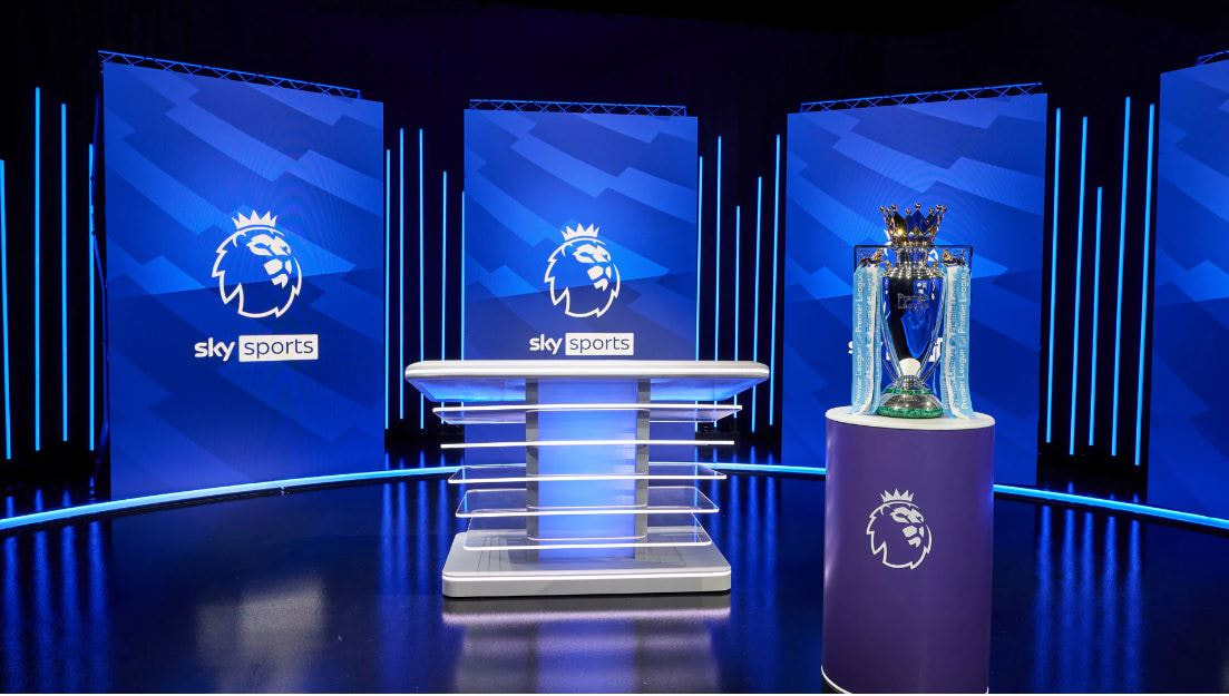 Sky Sports studio used to present 2023 Premier League action.